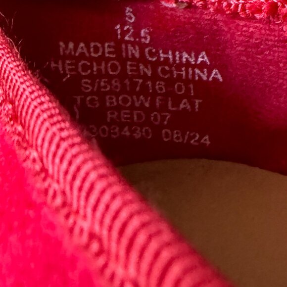 NWOT Old Navy Faux-Suede Red Bow Ballet Flats Toddler Size 5 - Picture 5 of 6